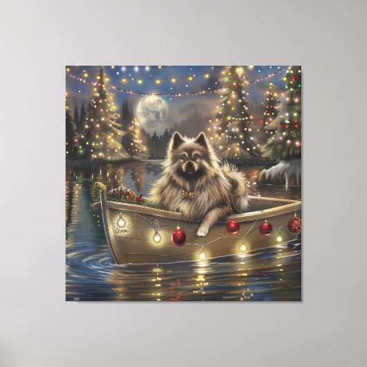 Toile Voyage de Noël festif Keeshond (Recto)