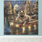 Toile Voyage de Noël festif Keeshond (Insitu (Plancher de Bois))