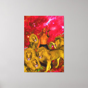 Toile Voyage des lions