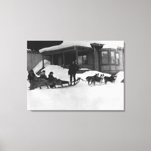 Toile Voyage en famille par Dog Sled en Alaska (Recto)