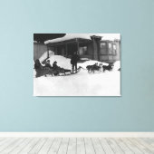 Toile Voyage en famille par Dog Sled en Alaska (Insitu (Plancher de Bois))
