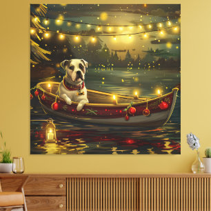 Toile Voyage festif de Noël de l'American Staffordshire