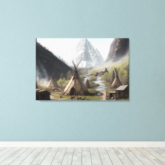 Toile Voyage vers le camp caché des Amérindiens (Insitu (Plancher de Bois))