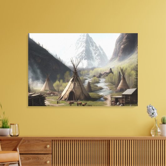 Toile Voyage vers le camp caché des Amérindiens (Insitu(Salon))