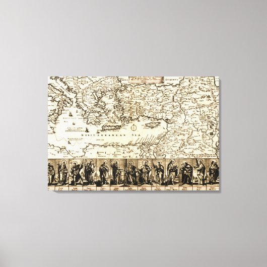 Toile Voyages de l'apôtre PaulCarte panoramique (Recto)