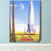 Toile Voyagez dans l'Univers art spatial rétro. (Insitu (Plancher de Bois))