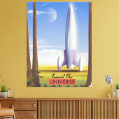 Toile Voyagez dans l'Univers art spatial rétro. (Insitu(Salon))