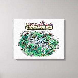 Toile Voyagez la carte de bande dessinée de du Mont