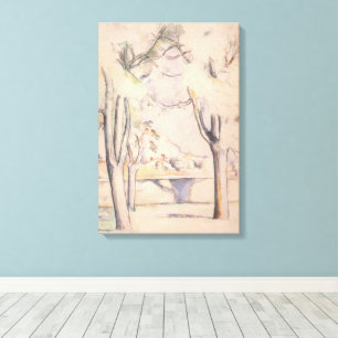 Toile Vue à travers les arbres par Paul Cezanne, Art Vin