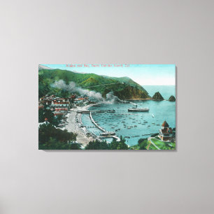 Toile Vue aérienne d'Avalon et de baie