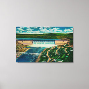 Toile Vue aérienne de barrage grand de Coulee