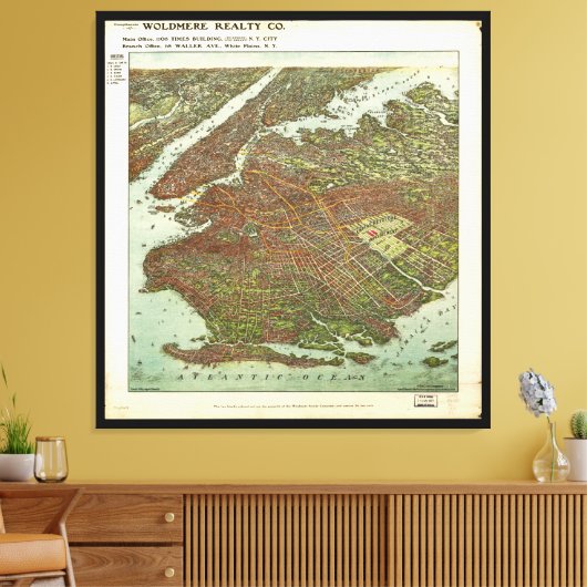 Toile Vue aérienne de Brooklyn, New York (1908) (Insitu(Salon))