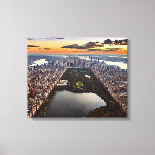 Toile Vue aérienne de Central Park au coucher du soleil (Recto)