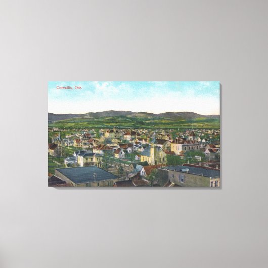 Toile Vue aérienne de CityCorvallis, OU (Recto)