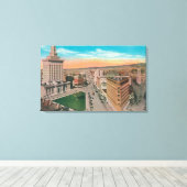 Toile Vue aérienne de CityOakland, CA (Insitu (Plancher de Bois))