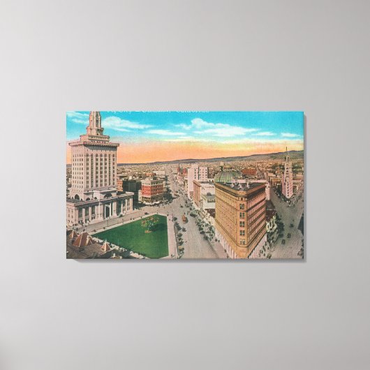 Toile Vue aérienne de CityOakland, CA (Recto)