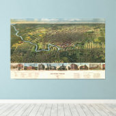 Toile Vue aérienne de Houston, Texas (1891) (Insitu (Plancher de Bois))