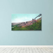 Toile Vue aérienne de la mine de la vertu Baker City, OU (Insitu (Plancher de Bois))