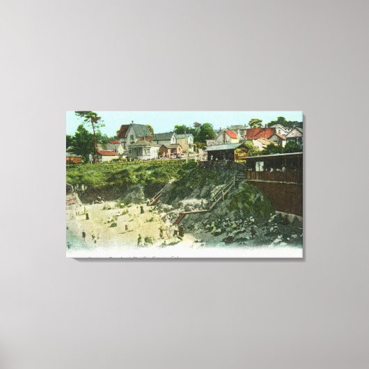 Toile Vue aérienne de la plage du bain (Recto)