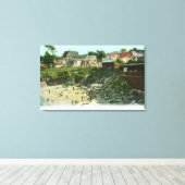 Toile Vue aérienne de la plage du bain (Insitu (Plancher de Bois))