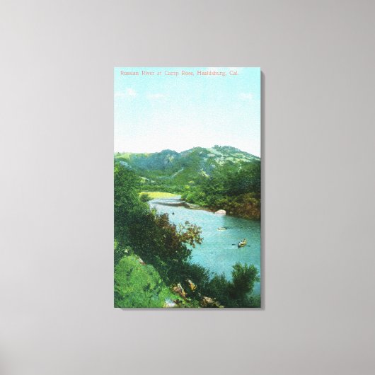 Toile Vue aérienne de la rivière russe au Camp Rose (Recto)