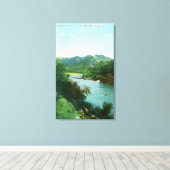 Toile Vue aérienne de la rivière russe au Camp Rose (Insitu (Plancher de Bois))