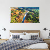 Toile Vue aérienne de la rivière Winny Forêt ensoleillée (Insitu(Chambre))