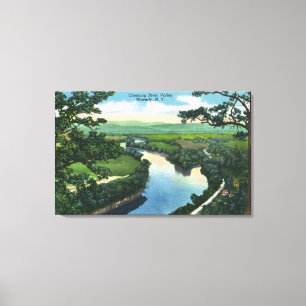 Toile Vue aérienne de la vallée de la rivière Chemung