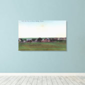 Toile Vue aérienne de la ville de Sharon Springs, KS (Insitu (Plancher de Bois))