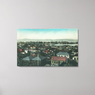 Toile Vue aérienne de la ville et de l'île de jument