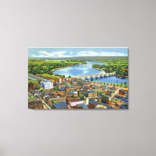 Toile Vue aérienne de la ville et du Connecticut
