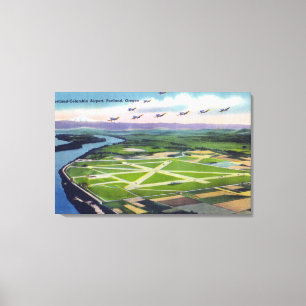Toile Vue aérienne de l'aéroport de Portland-Colombie