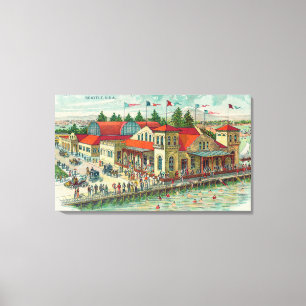 Toile Vue aérienne de Luna Park Caf � et Natatorium