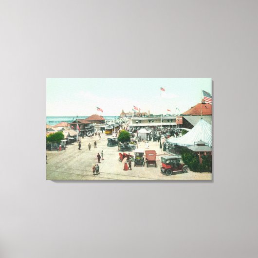 Toile Vue aérienne de Tent City et Amusement Plaza (Recto)
