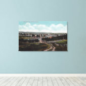 Toile Vue aérienne de TownDallas, OU (Insitu (Plancher de Bois))