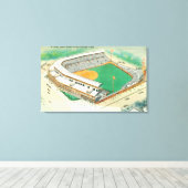 Toile Vue aérienne de Wrigley Field # 3Chicago, IL (Insitu (Plancher de Bois))