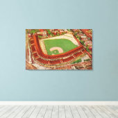 Toile Vue aérienne de Wrigley FieldChicago, IL (Insitu (Plancher de Bois))