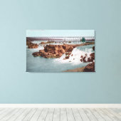 Toile Vue aérienne des chutes et du pont (Insitu (Plancher de Bois))