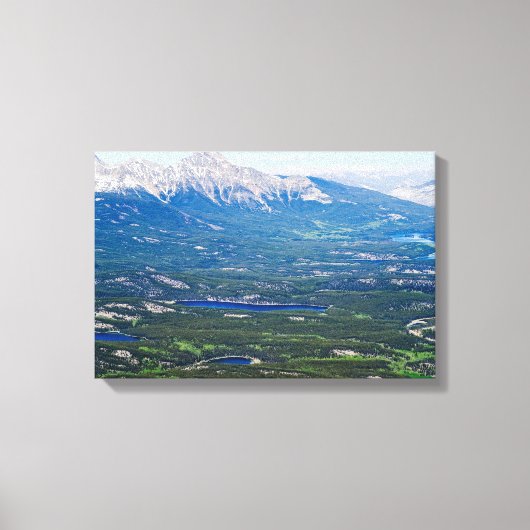 Toile Vue aérienne des lacs Jasper - Canada (Recto)