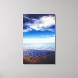 Toile Vue aérienne des montagnes rouge-brun