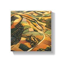 Vue aérienne des terres agricoles automnales