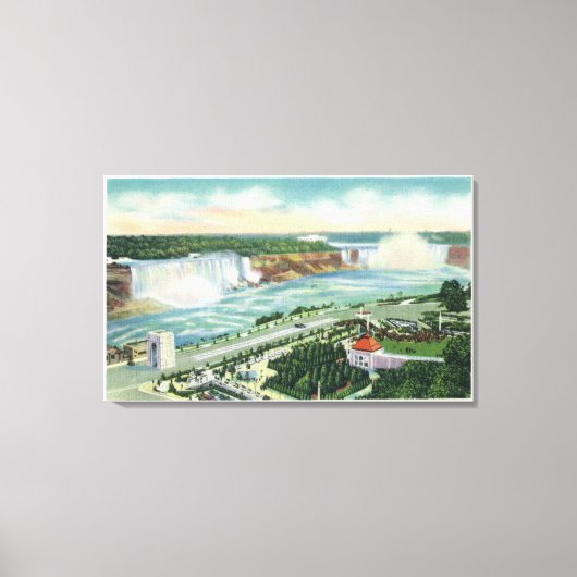 Toile Vue aérienne d'Oakes Garden Theatre et Falls (Recto)