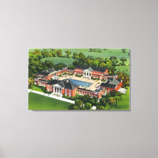 Toile Vue aérienne du centre de loisirs Spa de Saratoga (Recto)