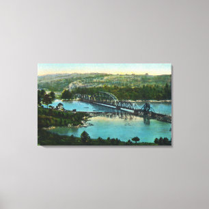 Toile Vue aérienne du chemin de fer Maine Central