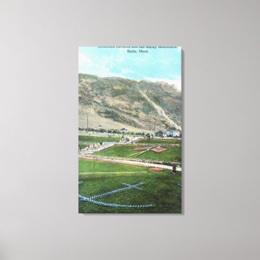 Toile Vue aérienne du Columbia GardensButte, MT (Recto)