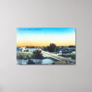 Toile Vue aérienne du côté sud de TownPorterville, CA