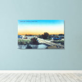 Toile Vue aérienne du côté sud de TownPorterville, CA (Insitu (Plancher de Bois))