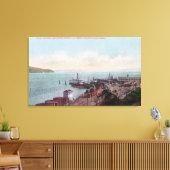 Toile Vue aérienne du débarquement du ferry et du nord (Insitu(Salon))