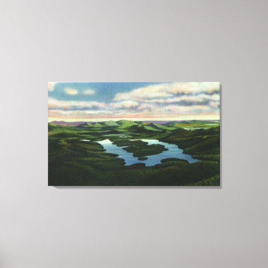 Toile Vue aérienne du lac Placid (Recto)