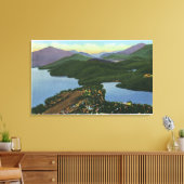 Toile Vue aérienne du lac Placid et du lac Mirror (Insitu(Salon))